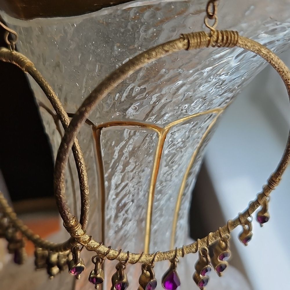 Vintage Hoop Earrings With Dangles - Picture 3 of 6